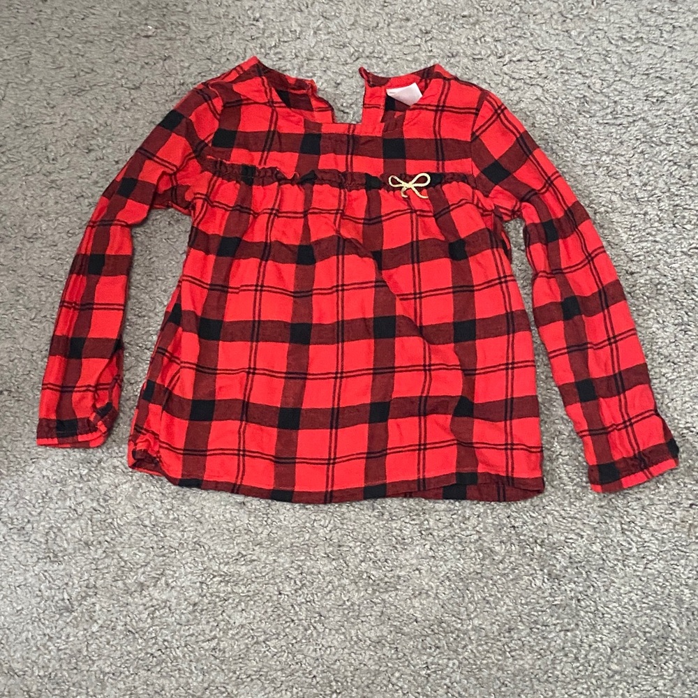 Carter's Red and Black Plaid Long Sleeve Tee